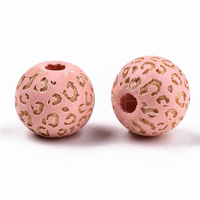 Painted Natural Wood Beads WOOD-T021-53A-11-1