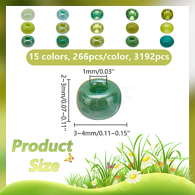 ARRICRAFT 180G 15 Style 8/0 Glass Round Seed Beads SEED-AR0001-19-1