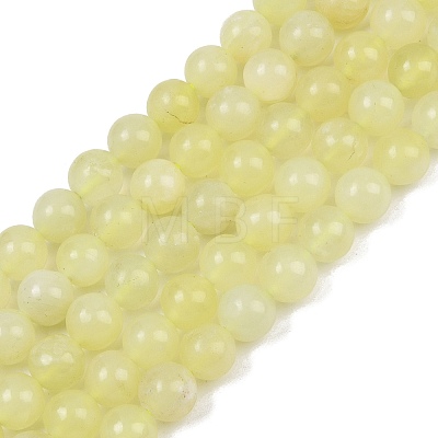 Natural New Jade Stone Round Bead Strands G-O039-16-8mm-A-1