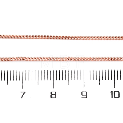 1.2MM Brass Twisted Chain Necklaces NJEW-D302-64RG-1