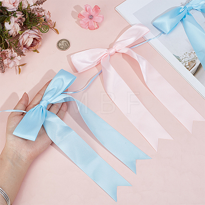 Polyester Bowknot Hanging Banner OFST-WH0004-121A-1