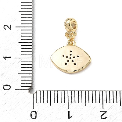 Brass Micro Pave Clear Cubic Zirconia Dangle Beads CU-CBAFF5B-19G-1