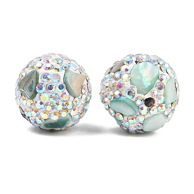 Handmade Polymer Clay Rhinestone Beads CLAY-H009-03-1