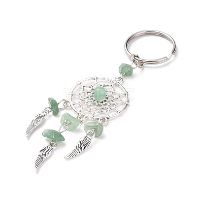 Natural Chip Green Aventurine Keychain KEYC-JKC00119-04-1