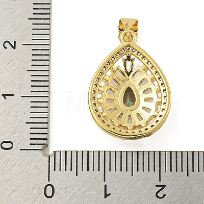 Rack Plating Brass Pave Cubic Zirconia Pendants KK-U029-28G-02-1