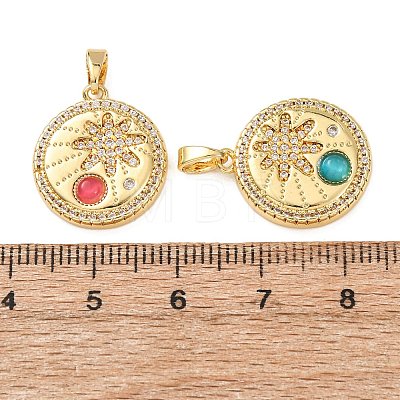 Brass Micro Pave Rhinestone Pendants KK-Z161-02G-1