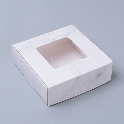 Paper with PVC Candy Boxes CON-WH0079-80D-02-1