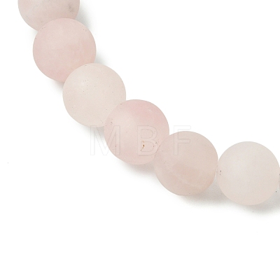 Natural Rose Quartz Beads Stretch Bracelets for Women BJEW-JB11351-01-1