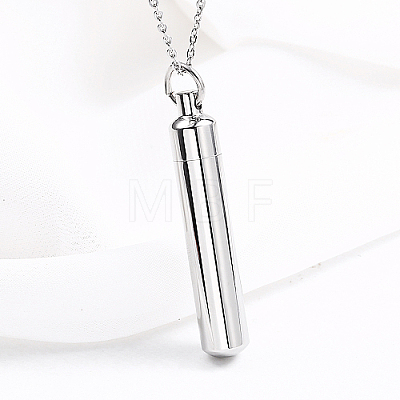 Stainless Steel Column Pendant Necklaces UG4628-1-1