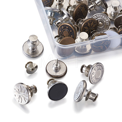  Jewelry Iron & Alloy Button Pins for Jeans BUTT-PJ0001-03-1