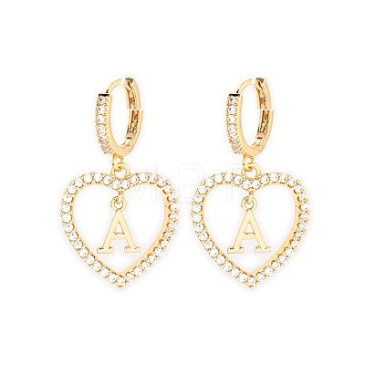 Brass Heart Hoop Earrings BR9605-1-1
