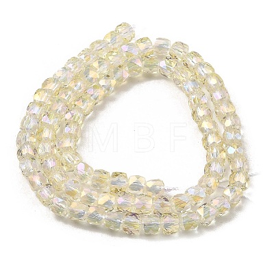 Electroplate Transparent Glass Beads Strands GLAA-C029-03A-02-1