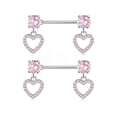 304 Stainless Steel Rhinestone Nipple Rings WG0E32C-04-1