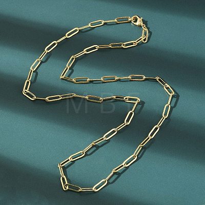 Brass Paperclip Chain Necklaces NJEW-A042-17G-03-1