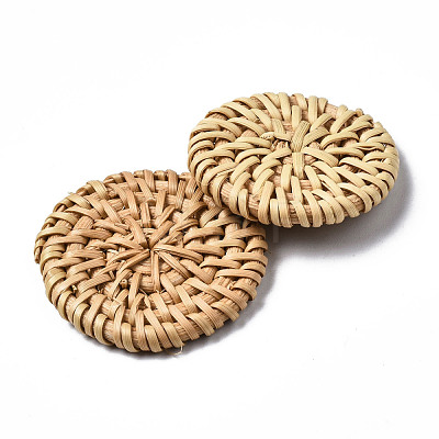 Handmade Reed Cane/Rattan Woven Beads WOVE-S119-22-1