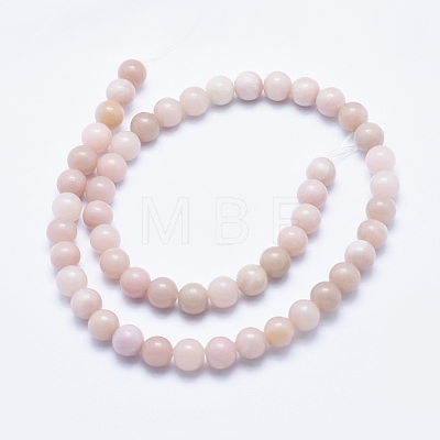 Natural Pink Opal Beads Strands G-E444-28-8mm-1