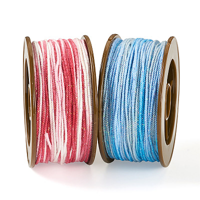 2 Rolls 2 Colors Segment Dyed Round Polyester Twisted Cords OCOR-TA0003-59D-1