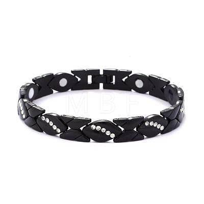 Alloy with Crystal Rhinestone Link Chain Bracelets FS-WG03E93-04-1