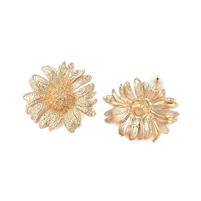 Flower Alloy Stud Earrings for Women EJEW-A112-08KCG-1