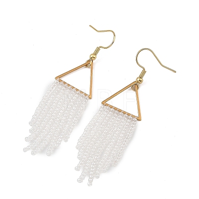 3 Pairs 3 Colors Glass Beaded Dangle Earrings EJEW-MZ00749-1