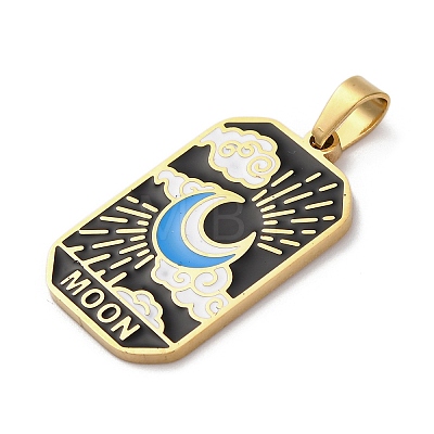 Ion Plating(IP) 304 Stainless Steel Enamel Pendants STAS-Q003-01G-017-1