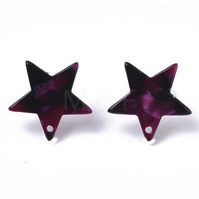 Cellulose Acetate(Resin) Stud Earring Findings KY-R022-022-1