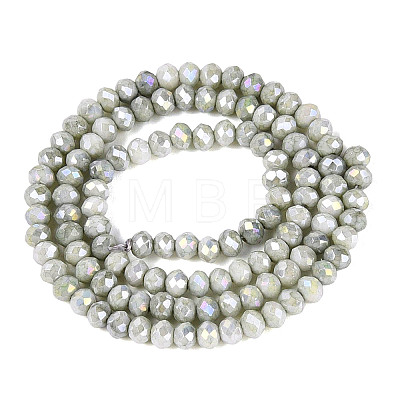 Anti-Tarnish Electroplate Rondelle Glass Beads Strands EGLA-T021-3mm-17-02-1