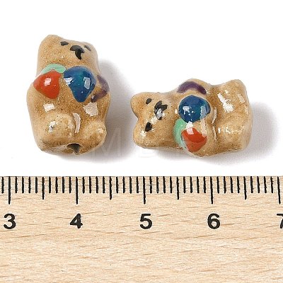 Hand-Painted Porcelain Beads PORC-R001-01D-1