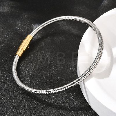 304 Stainless Steel Twisted Rope Shape Bangles for Women BJEW-C091-02B-GP-1