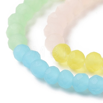 Frosted Gradient Color Glass Bead Strands FGLA-H011-01-1
