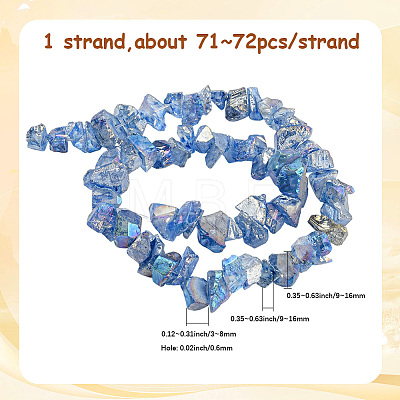 1 Strand Electroplated Natural Quartz Beads Strands G-PA0001-18D-1