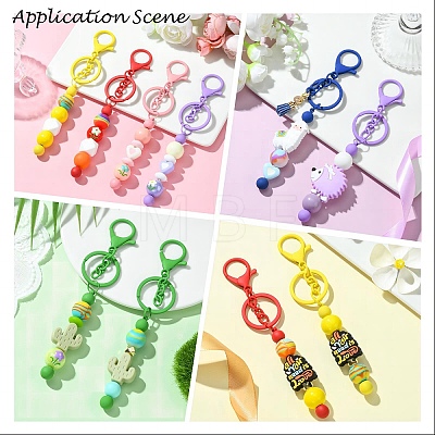 Spray Painted Alloy Bar Beadable Keychain for Jewelry Making DIY Crafts KEYC-A011-02M-1