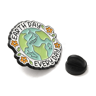 THERE IS NO PLANET Flower Plant Earth Alloy Enamel Pin Brooch JEWB-B014-02C-1