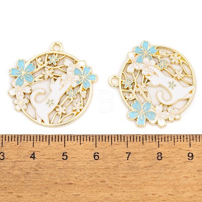 Rack Plating Alloy Enamel Pendants FIND-A040-07B-G-1