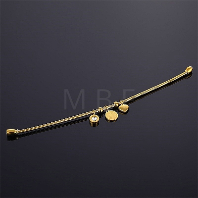 304 Stainless Steel Charm Bangles for Women BJEW-G770-02G-1