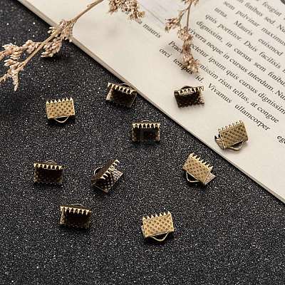 Iron Ribbon Crimp Ends E004Y-AB-01-1