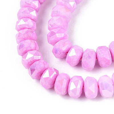 Anti-Tarnish Electroplate Glass Beads Strands LS-GLAA-T025-8mm-11G-1
