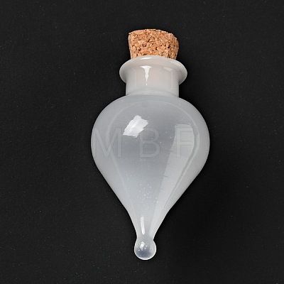 Teardrop Glass Cork Bottles Ornament AJEW-A039-01E-1