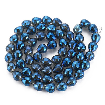 Electroplate Glass Beads Strands with Faceted EGLA-T008-024-A01-1