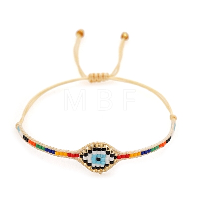 Friendship Eye Loom Pattern Miyuki Seed Beads Bracelets for Women BJEW-C011-09-1