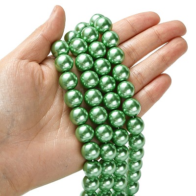 Eco-Friendly Glass Pearl Beads Strands HY-A008-12mm-RB008-1