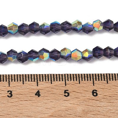 Electroplate Transparent Glass Beads Strands EGLA-K015-18P-1