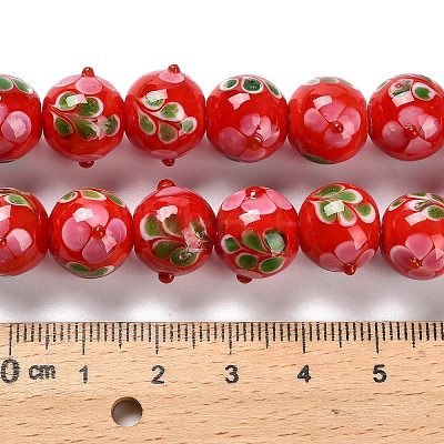 Handmade Lampwork Bumpy Beads Strands LAMP-A005-01B-1