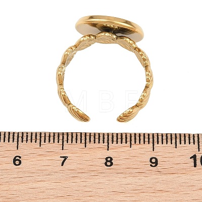Shell Shape 304 Stainless Steel Cuff Ring Components SA-CBA098D-04G-D-1