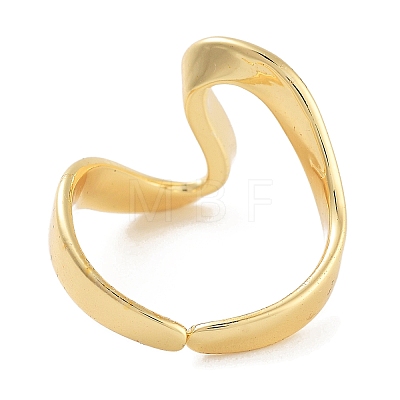 Heart Rack Plating Brass Open Cuff Rings RJEW-Z059-16G-1