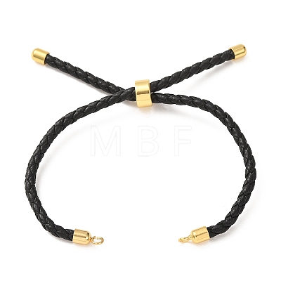 Adjustable Round Braided Microfiber Leather Cord Bracelet Making KK-CBAC260-01G-32-1