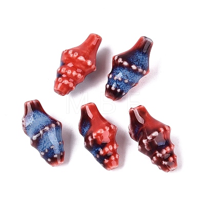 Vintage Handmade Porcelain Beads PORC-Q006-08G-1