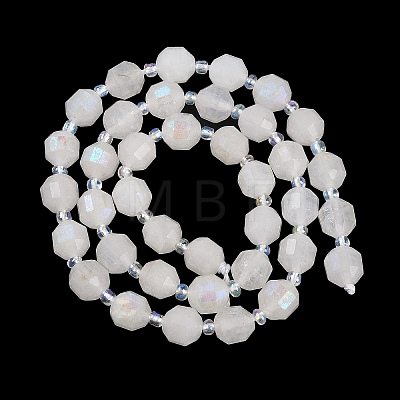 Electroplated Natural White Moonstone Beads Strands G-O201B-132F-1