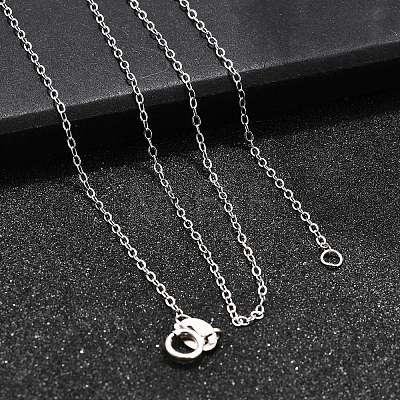 Anti-Tarnish Rhodium Plated 925 Sterling Silver Necklaces STER-M034-32B-1