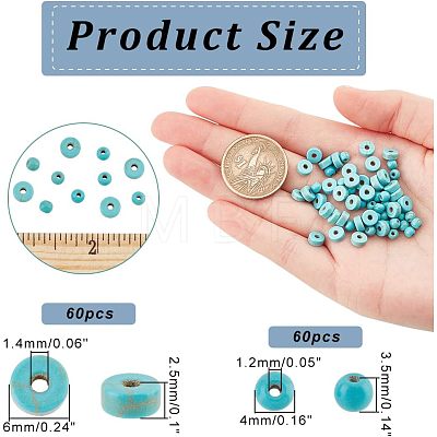  120Pcs 2 Styles Synthetic Turquoise Beads G-NB0003-94-1